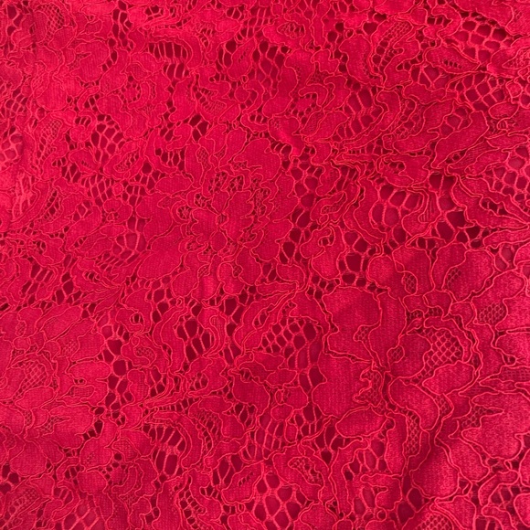 Loft Red Lace Mockneck Sleeveless Dress - Picture 3 of 4